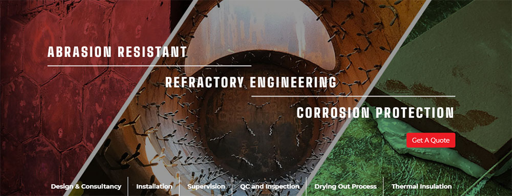 website banner design for refractory engineering company