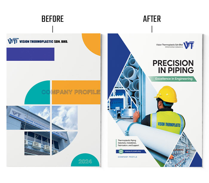 Company profile cover redesign for Vision Thermoplastic