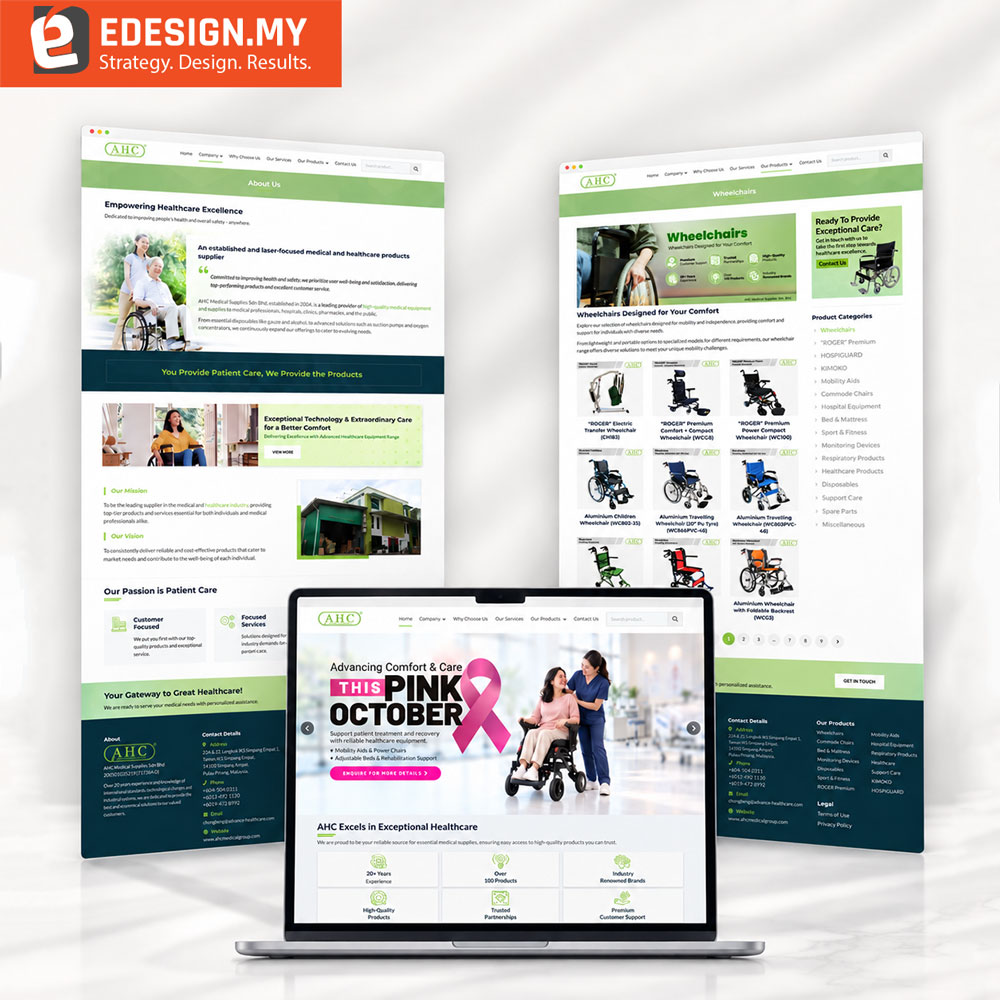 Medical equipment supplier website design