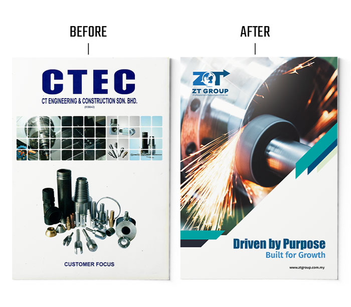 Company profile layout for engineering and construction company